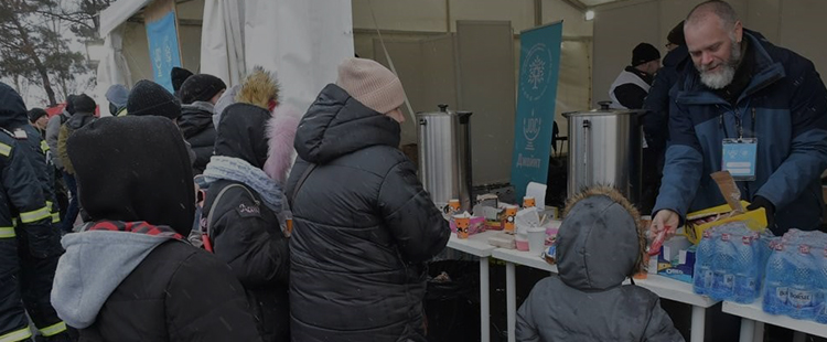 The American Jewish Joint Distribution Committee serves food to Ukrainian refugees